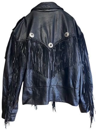 Chaqueta de cuero con flecos