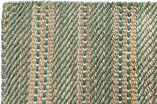 Tappeto beige/verde in juta e lana
