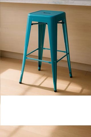 2 taburetes de acero verde azulado