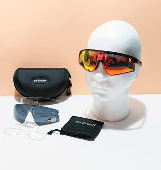 Gafas ciclismo PHMAX Negro-Rojo