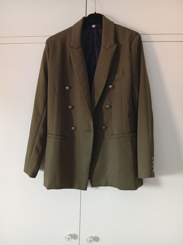Blazer verde militar doble botonadura