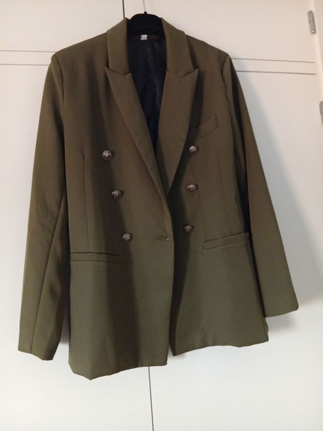 Blazer verde militar doble botonadura