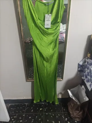 Vestido verde lima Zara Talla XL