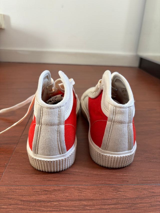 Zapatillas Sanjo K100 Crema y Rojo