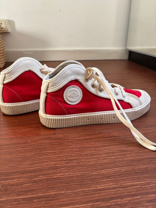 Zapatillas Sanjo K100 Crema y Rojo