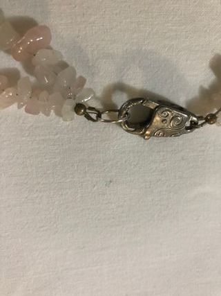 Collana Quarzo Rosa Pietre Nere e Pendente