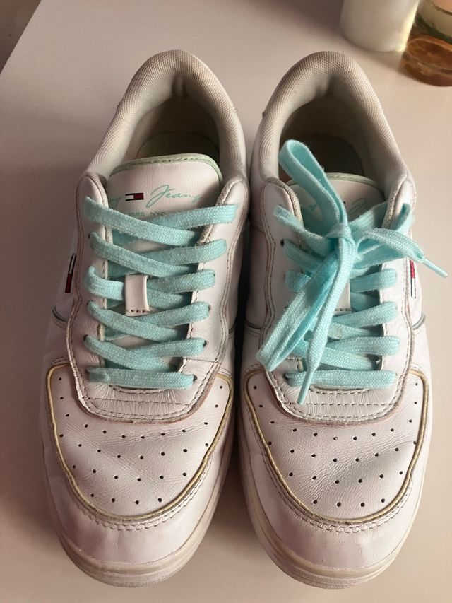 Zapatillas Tommy Jeans Blancas y Turquesa