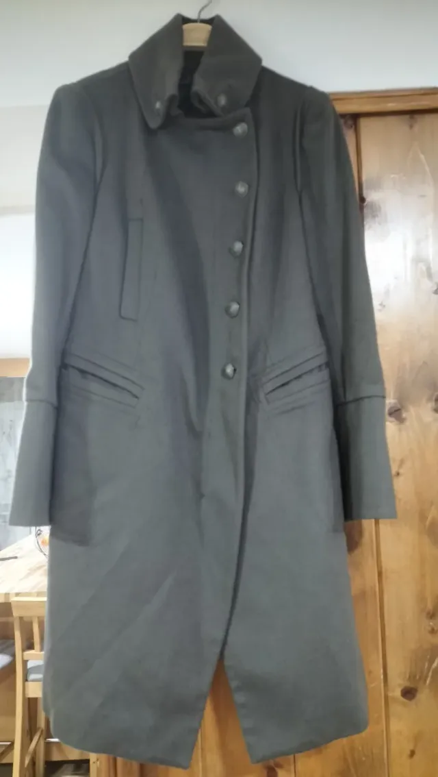 Abrigo Lana Zara Verde Oliva Talla M