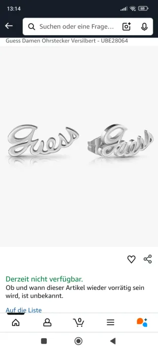 Pendientes Guess Plata