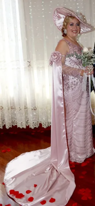 Vestido Boda Gitana Rosa