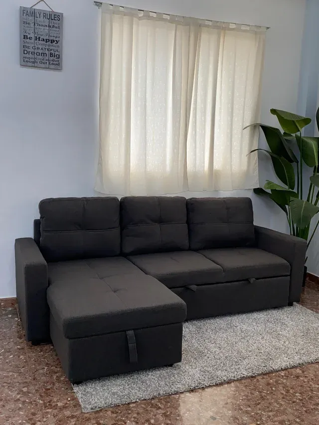 Sofá cama 3 plazas gris - paga en casa!