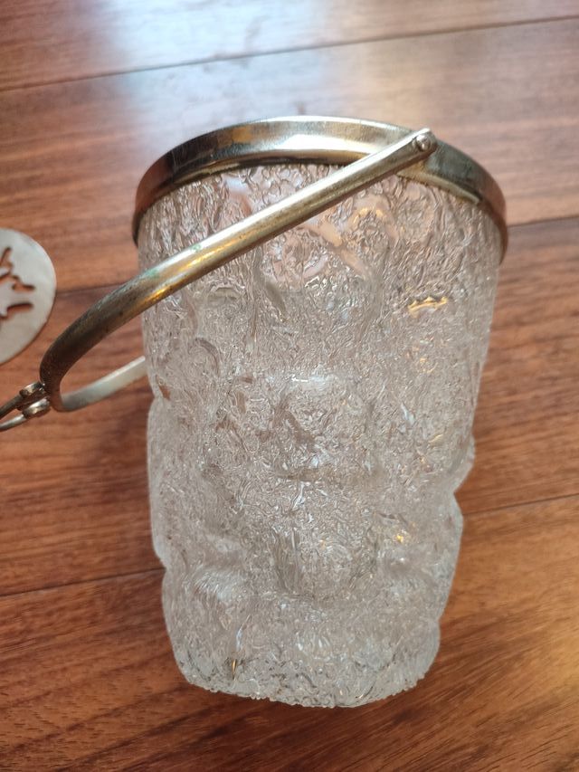 Antigua jarra para hielo de cristal