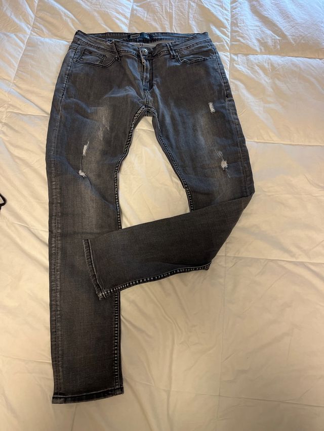 Tejanos hombre negros desgastados talla 44