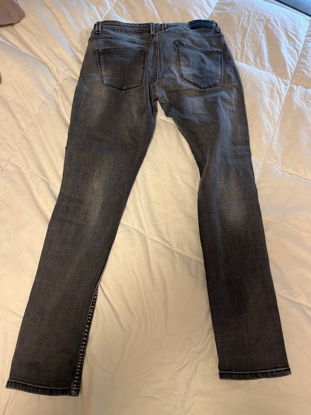 Tejanos hombre negros desgastados talla 44