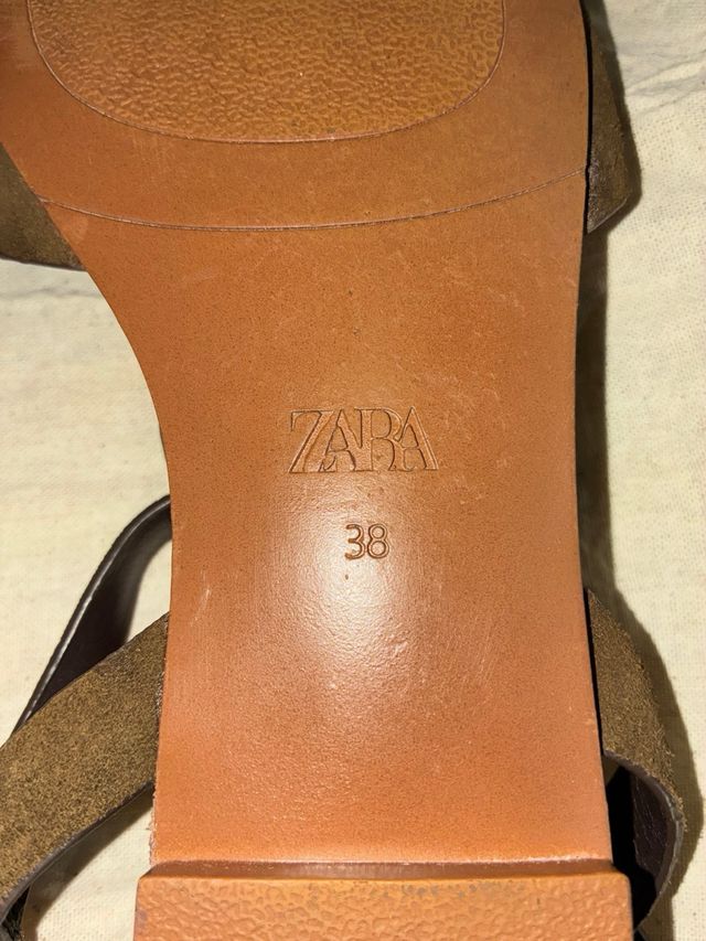 Sandalias Zara Serraje Marrón/Verde