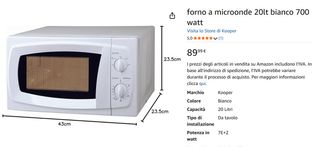 Forno a microonde Kooper 20L