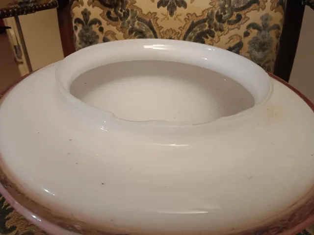 Plafoniera Vetro Murano Bianco Profilo Rosa