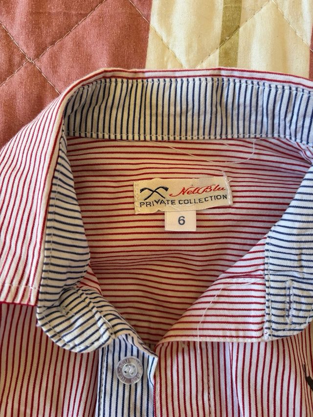 Camisa de rayas roja y blanca Nelblu