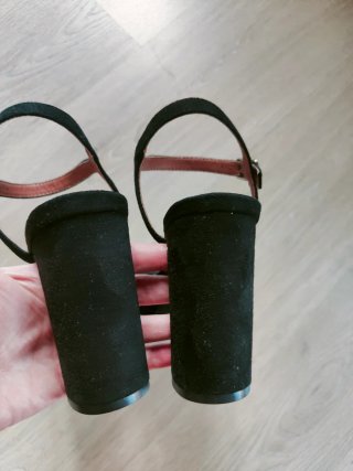Sandalias negras tacón plataforma talla 38
