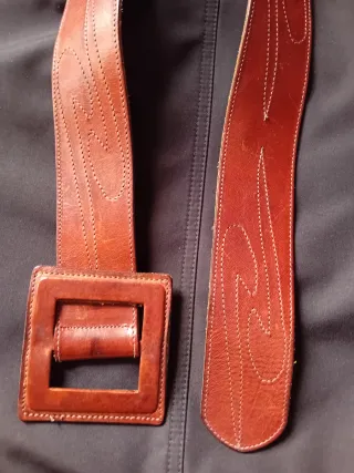 Cintura vintage pelle donna marrone