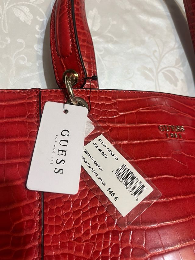 Bolso Guess Rojo Cocodrilo