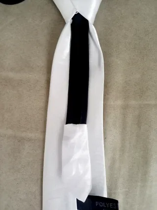 Nueva Corbata Blanca Ajustable A Medida Cremallera