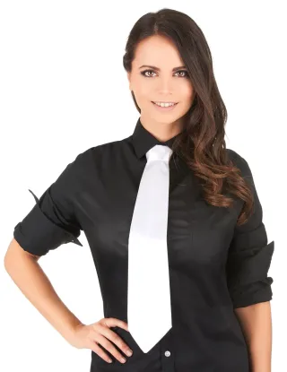 Nueva Corbata Blanca Ajustable A Medida Cremallera