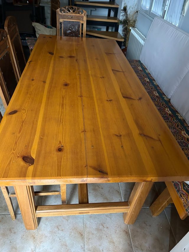 Tavolo in legno rustico stile cantina con panca