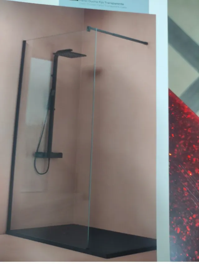 Mampara de ducha cristal y metal