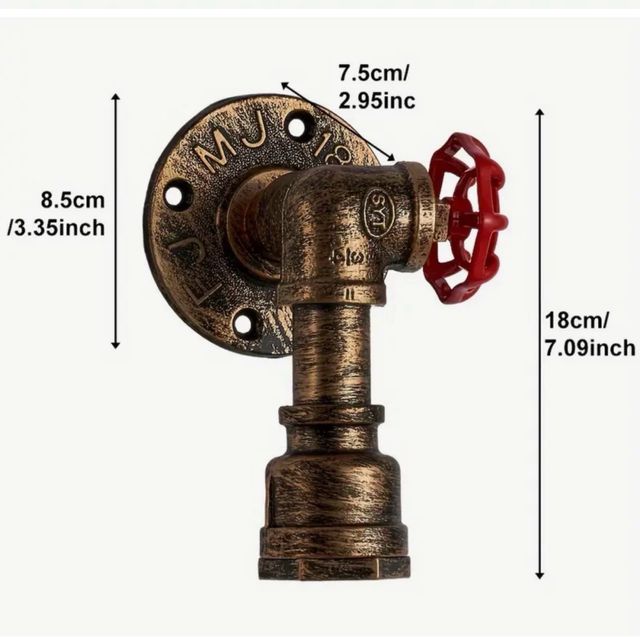 2 Apliques de bombilla metal estilo industrial