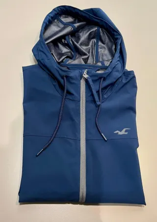 Giacca uomo Hollister blu con cappuccio