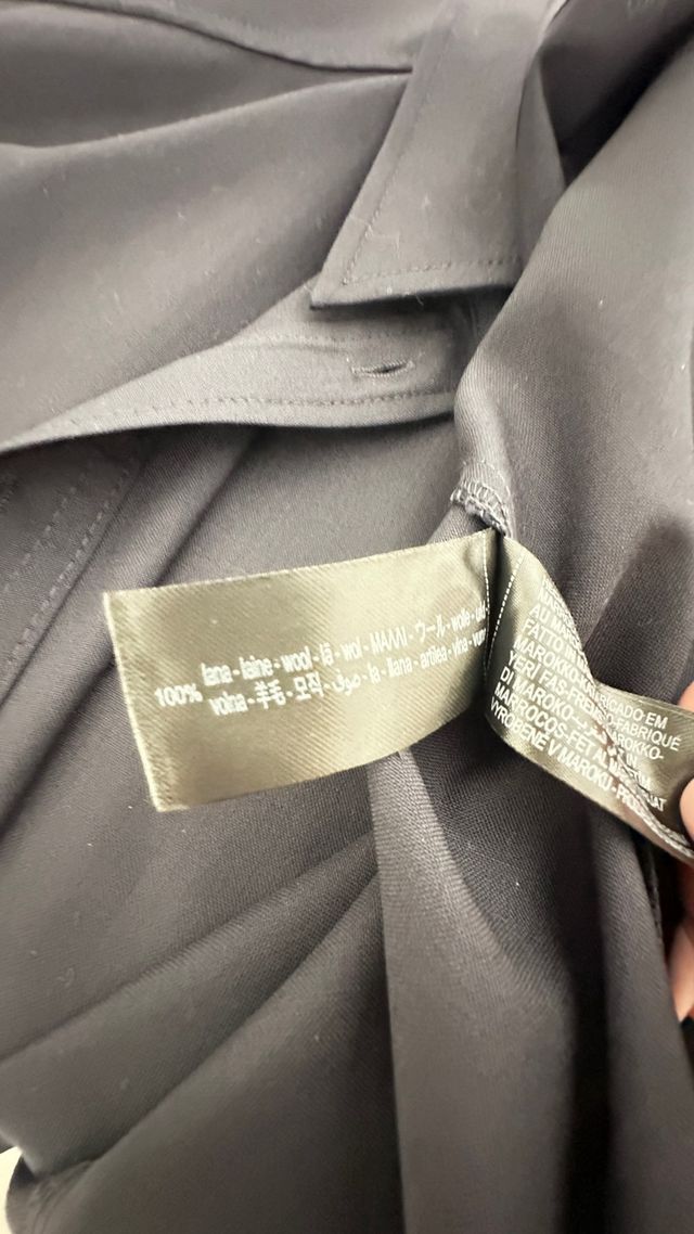 Camisa ZARA Lana Negra Talla L