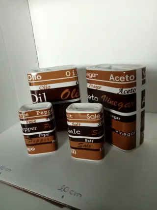 Set Olio Aceto Sale Pepe Vintage Ceramica