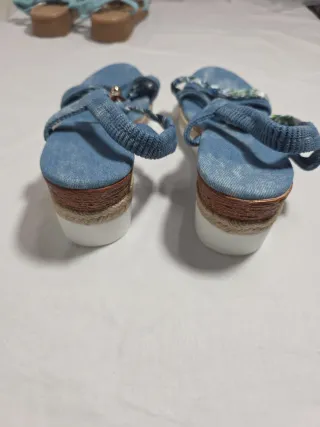 Sandali estivi donna zeppa denim