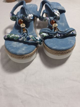 Sandali estivi donna zeppa denim