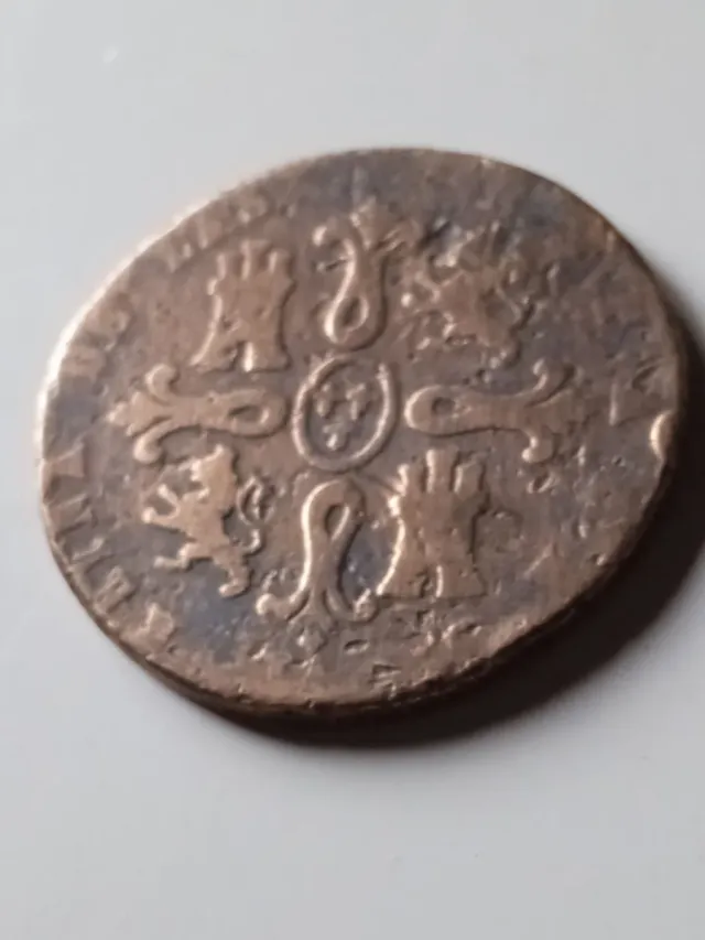 8 maravedís 1848 Isabel II de Juvia de cobre