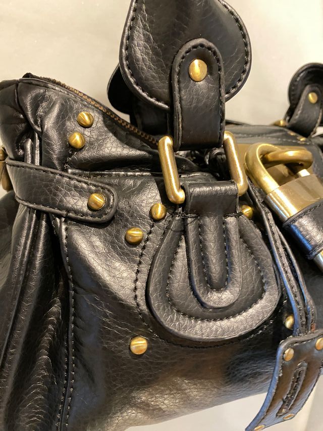 Bolso Chloe Paddington Negro Dorado