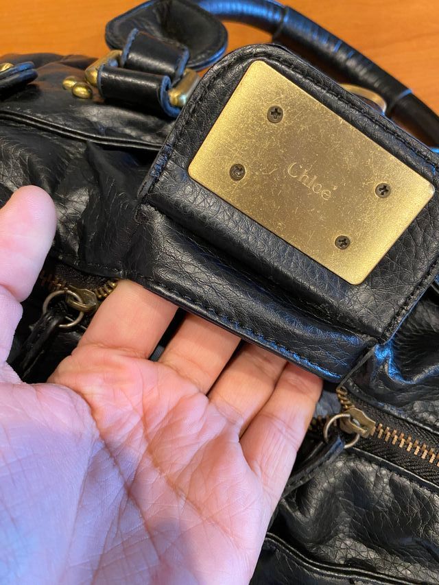 Bolso Chloe Paddington Negro Dorado