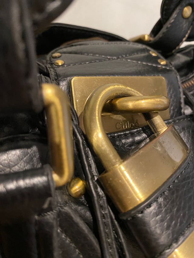 Bolso Chloe Paddington Negro Dorado