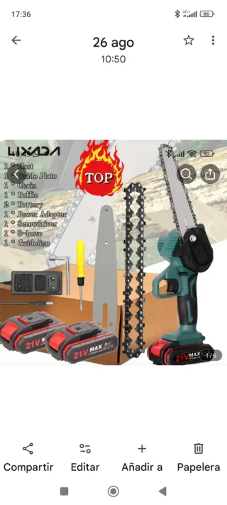 Mini motosierra a batería 21V LIXADA