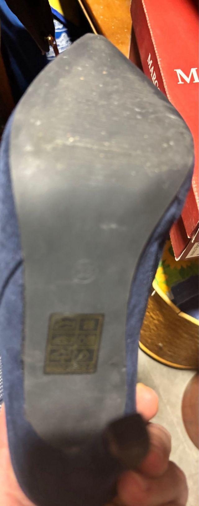 Stivaletti blu con strass n.36