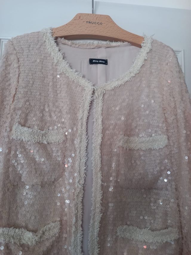 Chaqueta Miu Miu lentejuelas rosa/beige T.M