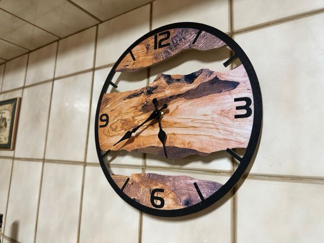 Reloj de Pared Símil Tronco Madera