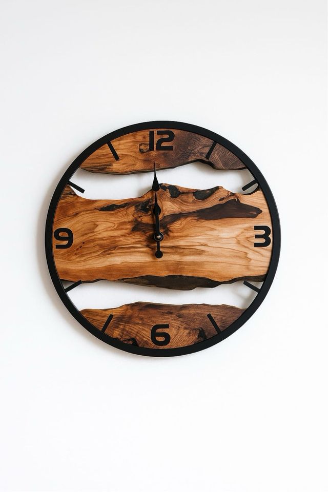 Reloj de Pared Símil Tronco Madera