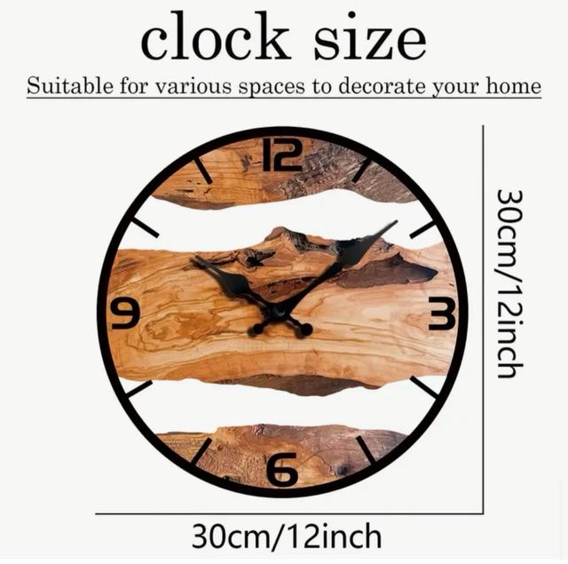 Reloj de Pared Símil Tronco Madera