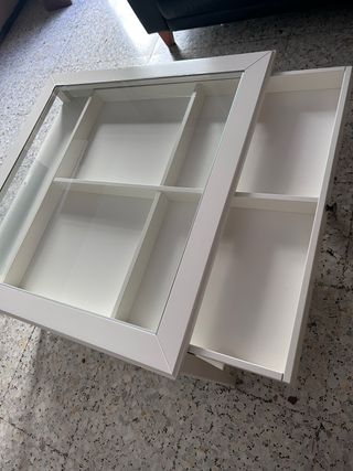 Mesa de centro IKEA blanca con cristal