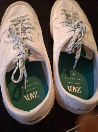 Zapatillas Zara Mujer Talla 39 Beige/Blanco