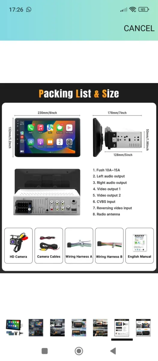 Autoradio Naifay 9 HD