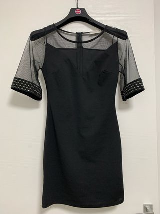 Tubino nero maniche trasparenti