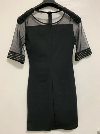 Tubino nero maniche trasparenti